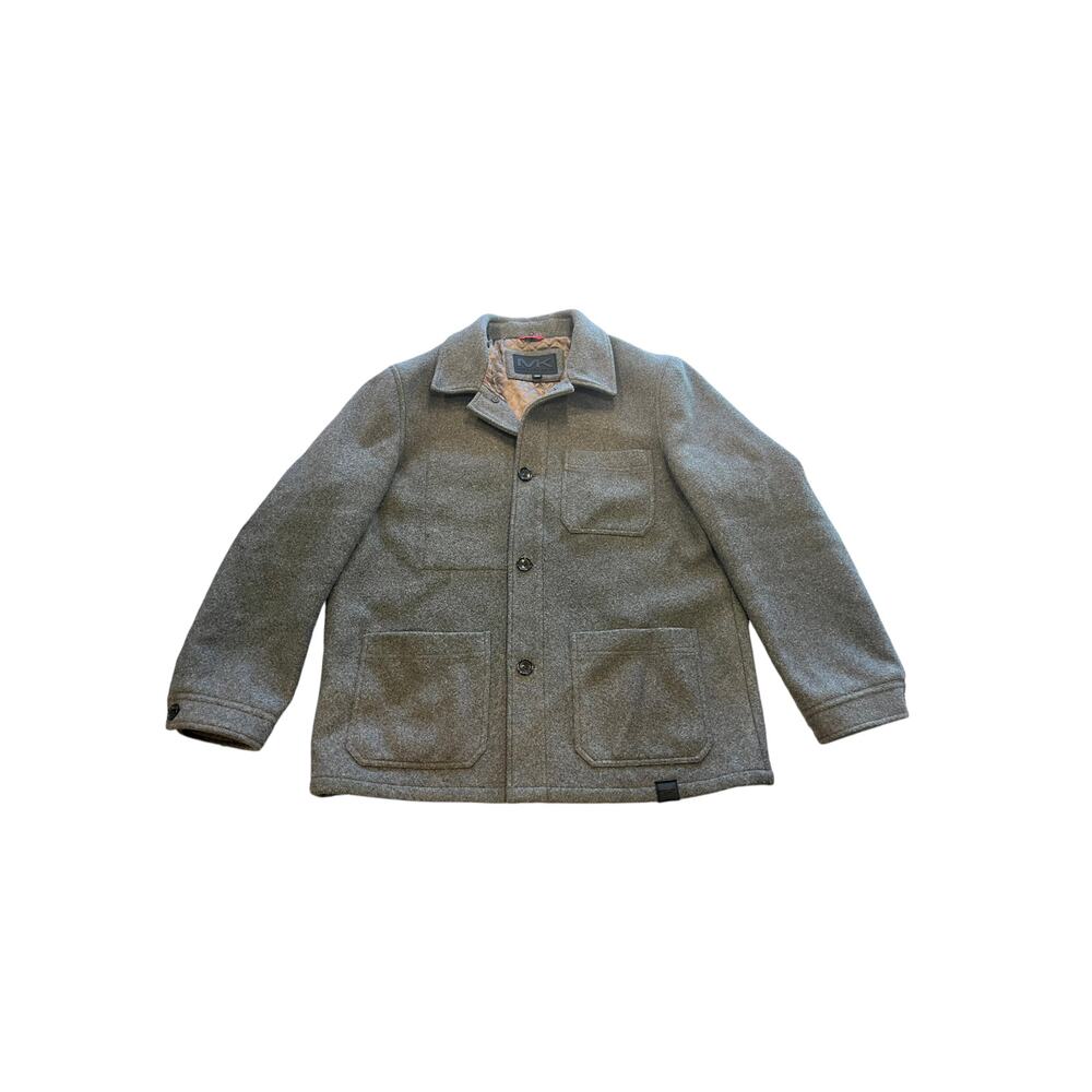 Michael Kors Stretch Wool Blend Coat Men's Size L Gray